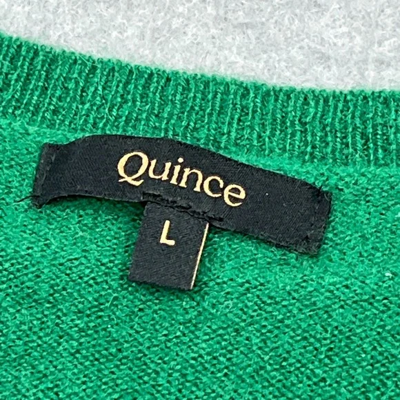 Quince Sweater Women's Large Green Mongolian 100% Cashmere Crewneck Pullover Top - Picture 2 of 11